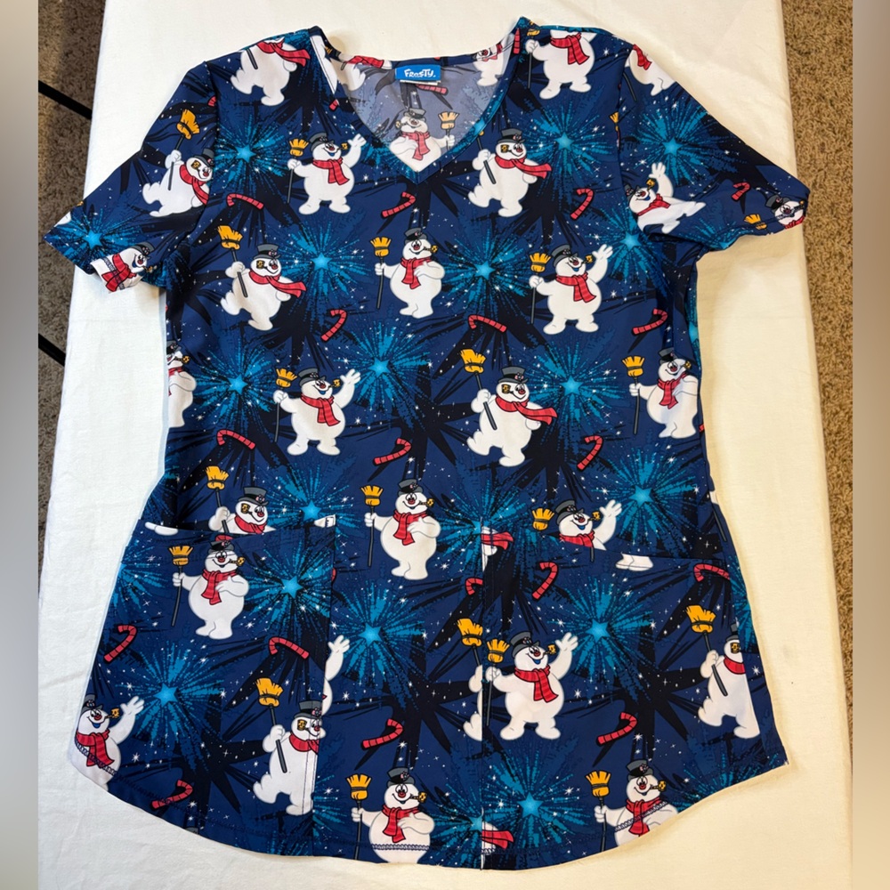 Frosty the Snowman Scrub Top